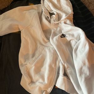 white nike zip up